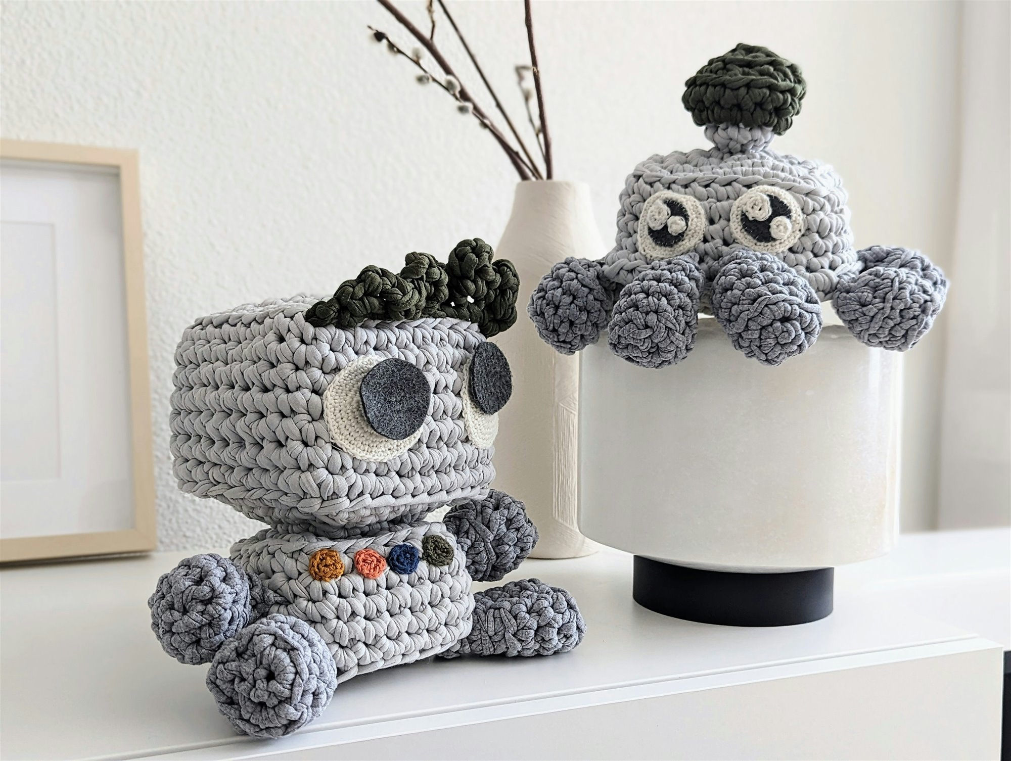 Hand-crocheted decorative characters created for global lifestyle buyers